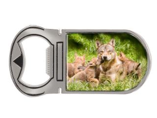 Obrázek z Otvírák magnet na láhve kov vlk 4x9cm  
